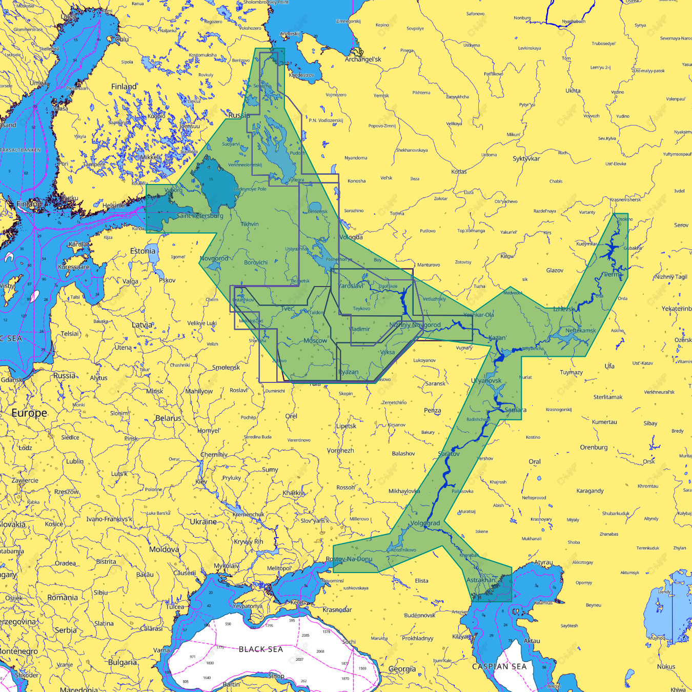 Внутренние воды европейской россии. Карта глубин c-Map RS-y050. Карта глубин Lowrance c-Map RS-y050. Карта c-Map-RS-y050 Запад России внутренние пути. RS-y610 c-Map.
