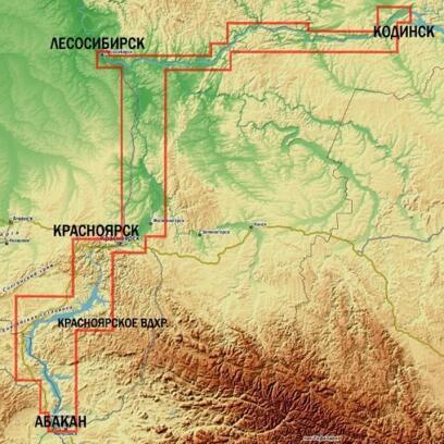 Карта для эхолота C-MAP RS-Y521 Енисей, Ангара: Абакан-Богучаны